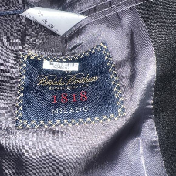 Brooks Brothers 1818 Regent 41R Blue Stripe Wool 2-Button Suit Jacket - Picture 6 of 7